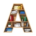 thumbnail image 1 of CuiLiyq Bookcase Hanging A to Z Letter Shaped Bookshelf Pendant, Christmas Tree Hanging Decorations, Acrylic Ornament Xmas Decor (Acrylic, Letter-A), 1 of 6