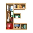 thumbnail image 1 of CuiLiyq Bookcase Hanging A to Z Letter Shaped Bookshelf Pendant, Christmas Tree Hanging Decorations, Acrylic Ornament Xmas Decor (Acrylic, Letter-E), 1 of 6