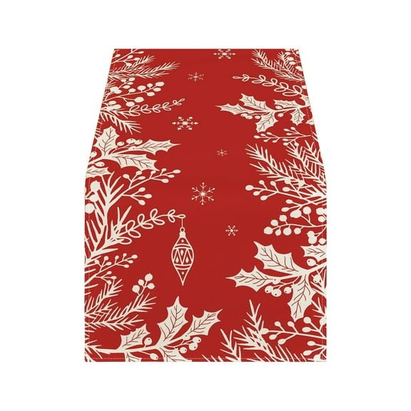 CuiLiyq Buffalo Plaid Snowflakes Christmas Table Runner, Seasonal Winter Kitchen Dining Table Decoration for Home Party Decor (72" x 13")