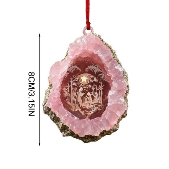 CuiLiyq Christian Nativity Scenes Ornaments, Jesus Acrylic Xmas Tree Hanging Ornaments, Religious Hanging Decor Christian Keepsake Gift, for Home Garden Holiday Wall Decor