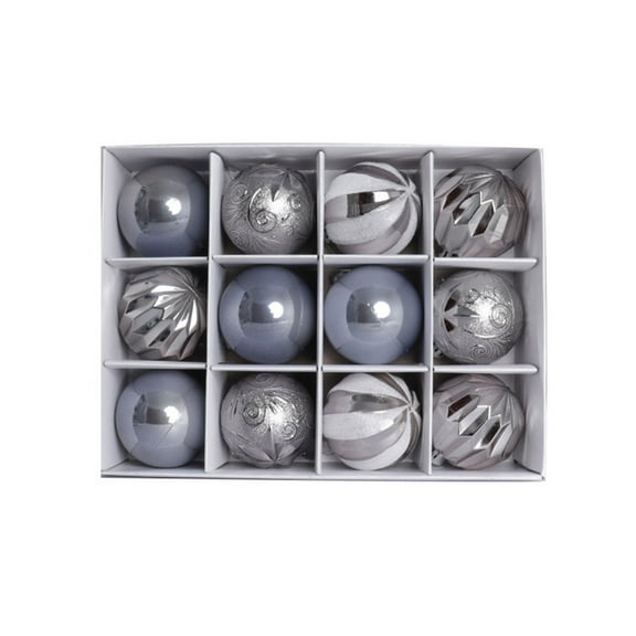 CuiLiyq Christmas Ball Ornaments, 12 PCS Shatterproof Christmas Hanging Balls Set for Xmas Tree DIY Craft Gifts, for Home Holiday Wedding Party Decorations (Gray)