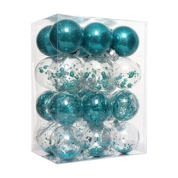 CuiLiyq Christmas Ball Ornaments, 24 PCS Shatterproof Christmas Hanging Balls for Xmas Tree DIY Craft Gifts, for Home Holiday Wedding Party Decorations (Blue)