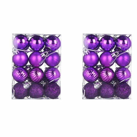 CuiLiyq Christmas Ball Ornaments, 48 PCS Shatterproof Christmas Hanging Balls Set for Xmas Tree DIY Craft Gifts, for Home Holiday Wedding Party Decorations (Purple)