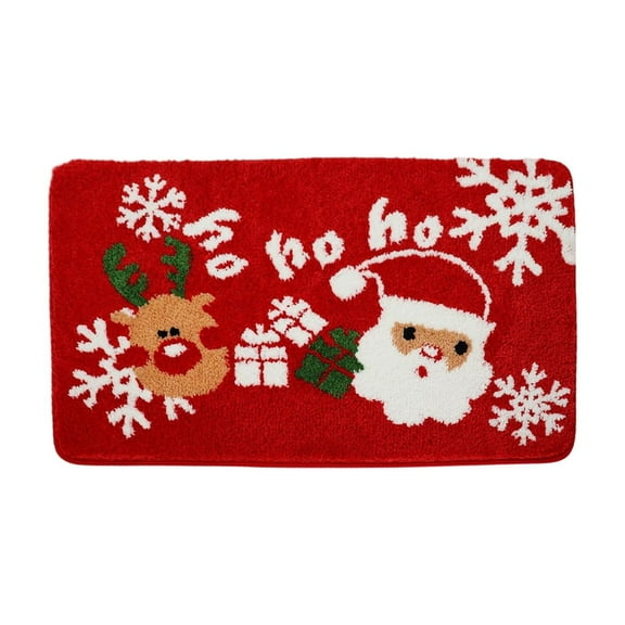 CuiLiyq Christmas Bath Mat, Christmas Bathroom Decor, Red Bathroom Rugs, Extra Soft and Absorbent Cute Holiday Decorative Bath Rugs (23.6" x 15.7")