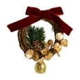 thumbnail image 1 of CuiLiyq Christmas Bell Ornaments, Gold Christmas Bells, Christmas Tree Wreath Bow Christmas Ribbon Bows with Bells Velvet Pine Cone Bow, Christmas Tree Hanging Ornaments (Red), 1 of 4