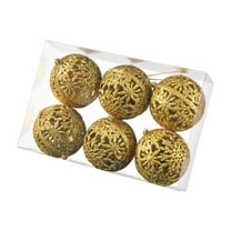 CuiLiyq Christmas Boxed Hollowed Out Christmas Balls, Christmas Balls Ornaments, for Christmas Tree Decorations Hanging Holiday Ornaments (Gold)