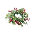 thumbnail image 1 of CuiLiyq Christmas Candle Rings Wreaths, Christmas Mini Wreath with Red Berries and Pine Cones, Candle Rings for Pillars Front Door Window Chair Decoration, for Table Centerpieces, 1 of 9