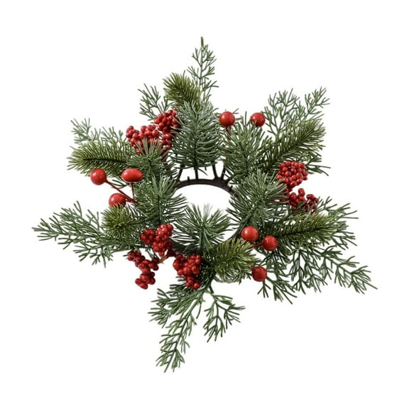 CuiLiyq Christmas Candle Rings Wreaths, Kitchen Cabinet Wreaths Xmas Wreaths, Table Centerpieces Mini Rings Wreaths Candle, for Pillars Window Chair Wall Decor Wreath Candle Holder