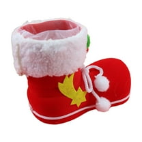 CuiLiyq Christmas Candy Boots, Red Gift Boots With White Plush Shoe Edge Decoration, For Christmas Candy Gift Packaging Decorations (M)