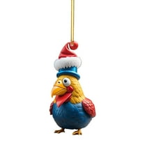 CuiLiyq Christmas Chicken Ornaments, Chicken Rooster Hens Decor Tree Hanging Ornaments, Christmas Tree Decorations Car Pendant