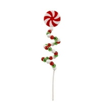 CuiLiyq Christmas Curly Pick Red Green White Christmas Picks, Christmas Tree Pick Candy Cane Christmas Tree Candy Shape Ornaments for Home Vase Wreath DIY Craft Xmas Tree Topper
