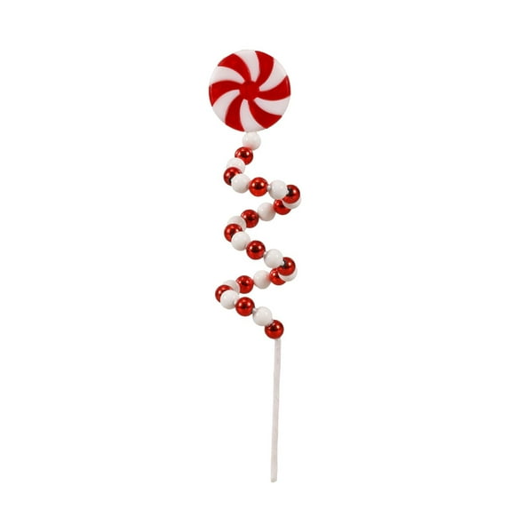 CuiLiyq Christmas Curly Pick Red White Christmas Picks, Christmas Tree Pick Candy Cane Christmas Tree Candy Shape Ornaments for Home Vase Wreath DIY Craft Xmas Tree Topper