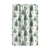 CuiLiyq Christmas Curtain, White and Green Xmas Pine Merry Christmas Window Valance, for Bedroom Living Room Cafe Bathroom Kitchen (29.9" x 23.6")