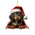 thumbnail image 1 of CuiLiyq Christmas Dachshund Dog Tree Decorations, Cute 2D Acrylic Hanging Ornament, Flat Sausage Dog Animal Pendant, for Car Interior Home Holiday Party Wall Gifts, 1 of 5