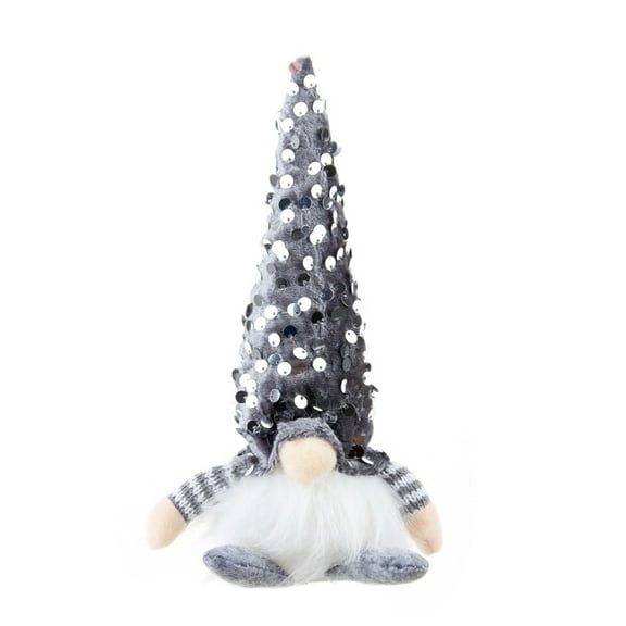 CuiLiyq Christmas Decoration Items, Faceless Doll Sequin Hat With Luminous Ornament, For Home Holiday Wedding Party Decoration (Silver)