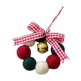 thumbnail image 1 of CuiLiyq Christmas Decoration Mini Wreath, Colorful Plush Christmas Balls Wreath With Bells, For Home Holiday Wedding Party Decoration, 1 of 6