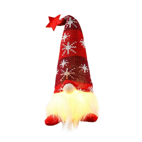 CuiLiyq Christmas Desktop Decoration, Lighted Christmas Gnome with Pentagram Hat Decoration, For Family Festivals Wedding Party Decorations and Christmas Gifts (Red)