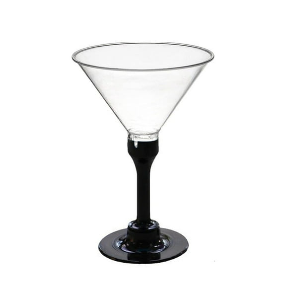CuiLiyq Christmas Disposable Cup, 6 PCS Plastic Transparent Martini Wine Glass, For Home Holiday Wedding Party Decoration (Black)