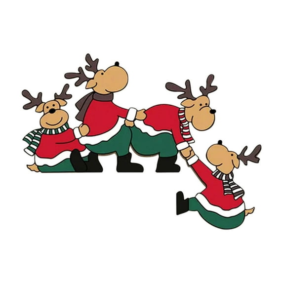 CuiLiyq Christmas Door Topper Decoration, Wooden Door Frame Decor Reindeer Top Door Frame Corner Sign, for Mirror Cabinet TV Mantel Furniture Walls Farmhouse Christmas Home Gifts