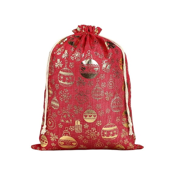 CuiLiyq Christmas Drawstring Gift Bags, Red Drawstring Storage Bags for Xmas Gifts, Large Reusable Wrapping Bag for Holiday Party Favors Home Decor Christmas Decorations, 11.8" x 7.9"