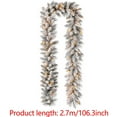 thumbnail image 1 of CuiLiyq Christmas Garland for Mantle, 8.86 Ft Snow Flocked Christmas Garland with Warm White LED Lights for Fireplace Dining Table Stairs Christmas Decoration, 1 of 5