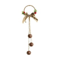 CuiLiyq Christmas Jingle Bell Door Hanger with Bowtie and Pinecones, 15" Festive Front Door Handle Decor with Real Bell Sound, Holiday Entryway Decor for Fireplace Christmas Tree Wreath