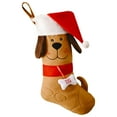thumbnail image 1 of CuiLiyq Christmas Pet Puppy Stockings, Large Velvet Stocking Ornament Cartoon Dog Bone Hanging Stockings, for Christmas Tree Fireplace Decorations (Brown), 1 of 2
