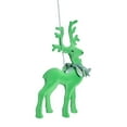 thumbnail image 1 of CuiLiyq Christmas Reindeer Tree Ornament, Flocked Christmas Elk Figurines Pendants with Green Wreath, Standing Deer Hanging Charm Ornaments for XmasTree Party Holiday Decor (Green), 1 of 6