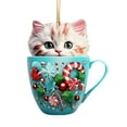 thumbnail image 1 of CuiLiyq Christmas Smiling Small Cat Pendant, for Christmas Tree Decoration, Hanging Ornaments for Home Decor Holiday Party, 1 of 8