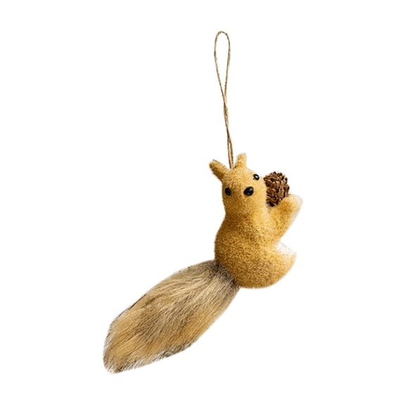 CuiLiyq Christmas Squirrel Ornaments, Plush Squirrel Figurines with Pinecones Branches, for Xmas Tree Decorations Home Tabletop Festive Ornament Gifts
