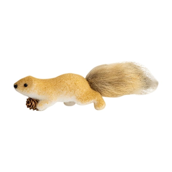 CuiLiyq Christmas Squirrel Ornaments, Plush Squirrel Figurines with Pinecones Branches, for Xmas Tree Decorations Home Tabletop Festive Ornament Gifts