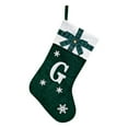 thumbnail image 1 of CuiLiyq Christmas Stocking with Initials, 17.7 Inch Personalized Christmas Stocking with Embroidered Letter and Bow Knitted Cuff, for Family Holiday Decorations and Xmas Tree (Green, G), 1 of 5