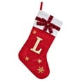thumbnail image 1 of CuiLiyq Christmas Stocking with Initials, Red Velvet Personalized Christmas Stocking with Embroidered Letter and Bow Knitted Cuff, for Family Holiday Decorations and Xmas Tree (17.7 Inch, L), 1 of 5