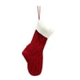 thumbnail image 1 of CuiLiyq Christmas Stockings, 18 Inch Large Size Knitted Stocking Christmas Decorations, Christmas Party Fireplace Family Hanging Stocking Decorations (Red and White), 1 of 6