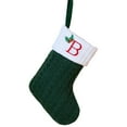 thumbnail image 1 of CuiLiyq Christmas Stockings with 26 Initials, Small Embroidered Letter Knit Christmas Stocking, for Family Holiday Decorations and Xmas Tree Fireplace (Green, Letter-B), 1 of 1