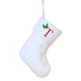 thumbnail image 1 of CuiLiyq Christmas Stockings with 26 Initials, Small Embroidered Letter Knit Christmas Stocking, for Family Holiday Decorations and Xmas Tree Fireplace (White, Letter-T), 1 of 1
