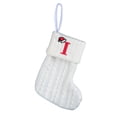 thumbnail image 1 of CuiLiyq Christmas Stockings with Initials, 7.8 Inches Small Embroidered Letter Knit White Christmas Stocking, for Family Holiday Decorations and Xmas Tree Fireplace ( I ), 1 of 5