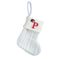 thumbnail image 1 of CuiLiyq Christmas Stockings with Initials, 7.8 Inches Small Embroidered Letter Knit White Christmas Stocking, for Family Holiday Decorations and Xmas Tree Fireplace ( P ), 1 of 5
