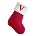 thumbnail image 1 of CuiLiyq Christmas Stockings with Initials, 7 Inches Small Embroidered Letter Knit Red White Christmas Stocking, for Family Holiday Decorations and Xmas Tree Fireplace ( V ), 1 of 6