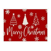 CuiLiyq Christmas Table Mat, 16.5" x 12.5" Cotton Mat With Christmas Themed Print, For Home Holiday Party Table Decoration