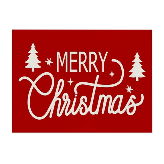 CuiLiyq Christmas Table Mat, 16.5" x 12.5" Cotton Mat With Christmas Themed Print, For Home Holiday Party Table Decoration