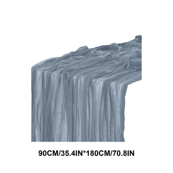 CuiLiyq Christmas Table Runner, 35.4" x 70.8" Boho Rustic Gauze Fall Thanksgiving Cheese Cloth Runner, for Wedding Party Shower Birthday Home Decor Holiday Decorations (Gray Blue)