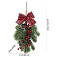 thumbnail image 1 of CuiLiyq Christmas Teardrop Swags, Artificial Norfolk Pine Teardrop Wreath with Bowknot, Red Berries and Pine Cones Hanging Garland Greenery for Front Door Indoor Outdoor Wall Window Xmas Decor (B), 1 of 3