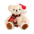 thumbnail image 1 of CuiLiyq Christmas Teddy Bear Doll, Cute Plush Small Bear with Christmas Hat and Scarf, for Home Holiday Party Decoration and Christmas Birthday Gifts (C), 1 of 6