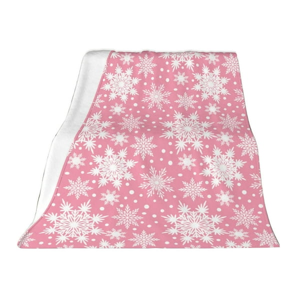 CuiLiyq Christmas Throw Blanket, Snowflake Fleece Throw Blanket, Winter Holiday Lightweight Decorative Blankets Soft Cozy Throw Blankets, for Home Sofa (51.2" x 39.4")