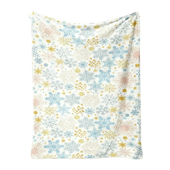 CuiLiyq Christmas Throw Blanket, Soft Flannel Christmas Snowflake Blanket, Warm Plush Holiday Decorative Throw, Winter Cozy Present Throw for Couch, 39.3" x 29.5" (A)