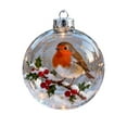 thumbnail image 1 of CuiLiyq Christmas Tree Bird Decoration Pendant, Acrylic Circular Pendant With Bird And Animal Prints, For Home Holiday Wedding Party, Christmas Tree And Wreath Decoration (Robin), 1 of 6
