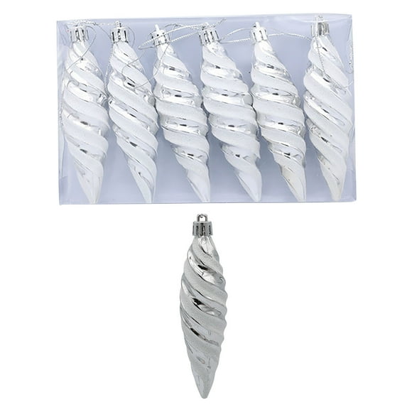 CuiLiyq Christmas Tree Decoration Ball Set, 4.3 Inch Painted Pointed Spiral Threaded Ball, Plastic Xmas Decorative Hanging Ornaments for Indoor Outdoor Home Holiday Wedding Party Decoration (B)