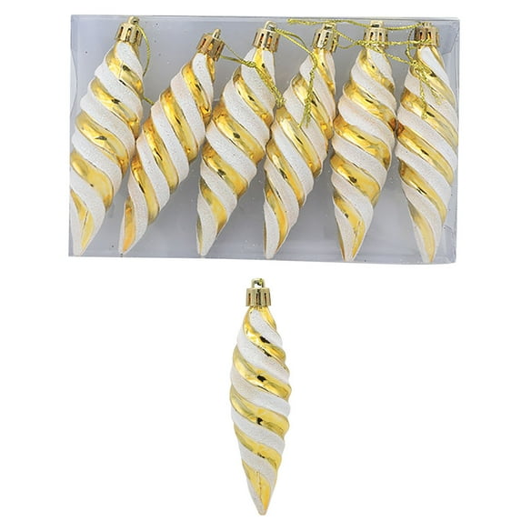 CuiLiyq Christmas Tree Decoration Ball Set, 4.3 Inch Painted Pointed Spiral Threaded Ball, Plastic Xmas Decorative Hanging Ornaments for Indoor Outdoor Home Holiday Wedding Party Decoration (A)