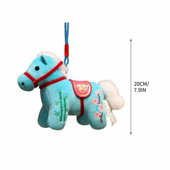 CuiLiyq Christmas Tree Horse Pendant, 7.9 Inch Plush Pony Toy Decorations for Home Holiday Decor, Christmas Tree Hanging Pendants for Car Rearview Mirror Backpack Keychain (Green)